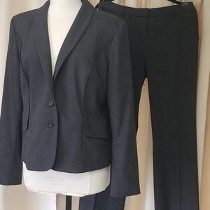 Halogen Taylor Fit Charcoal Black Plaid Pant Suit